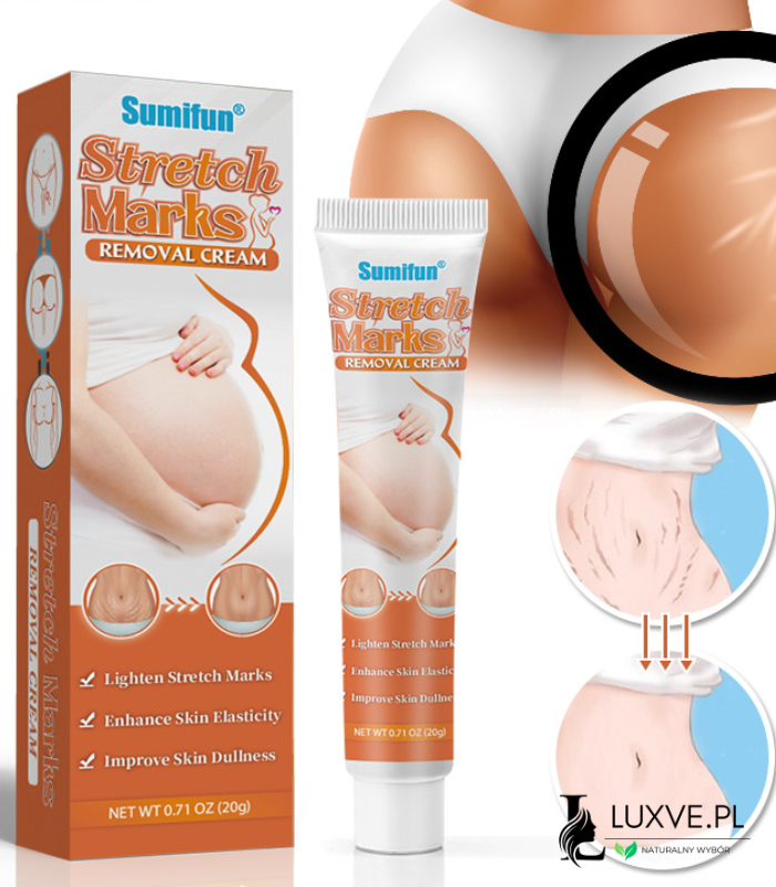 KREM NA ROZSTĘPY – ROZJAŚNIA, UJĘDRNIA I POPRAWIA ELASTYCZNOŚĆ SKÓRY LUXVE