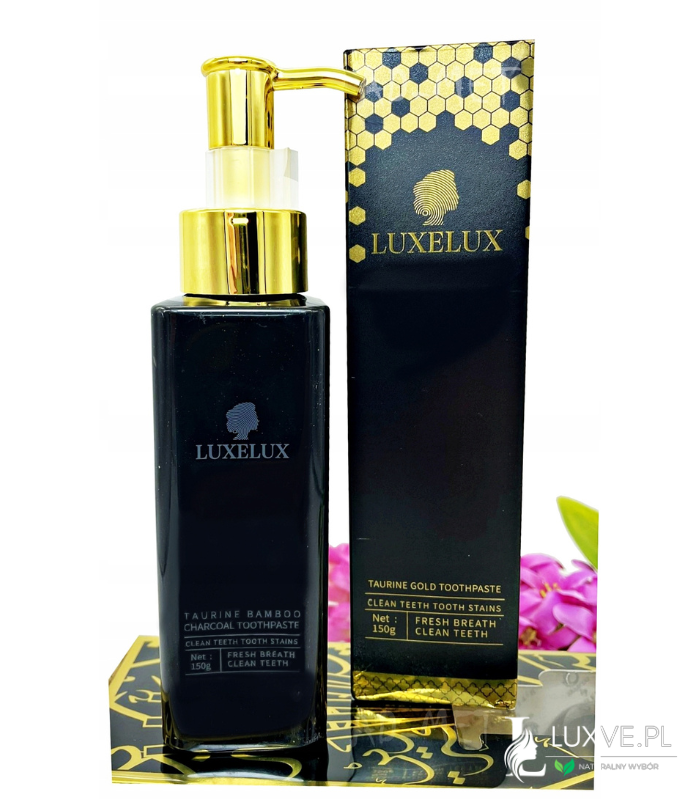 LUXELUX BAMBUSOWA WYBIELAJĄCA PASTA DO ZĘBÓW Z TAURYNĄ I AKTYWNYM WĘGLEM 150G LUXVE
