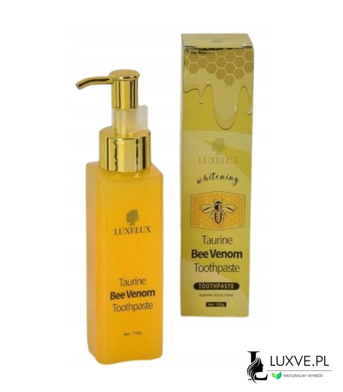 LUXELUX WYBIELAJĄCA PASTA DO ZĘBÓW Z JADEM PSZCZELIM I TAURYNĄ 150G ZŁOTA LUXVE