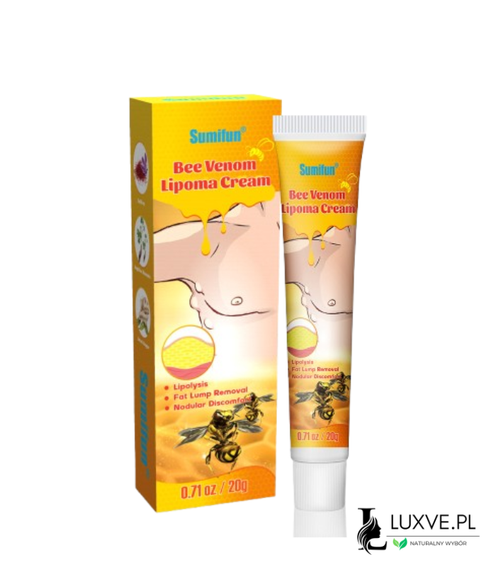 MAŚĆ Z JADEM PSZCZELIM NA LIPOMY GUZY TŁUSZCZOWE SKÓRNE TŁUSZCZAKI 20G LUXVE