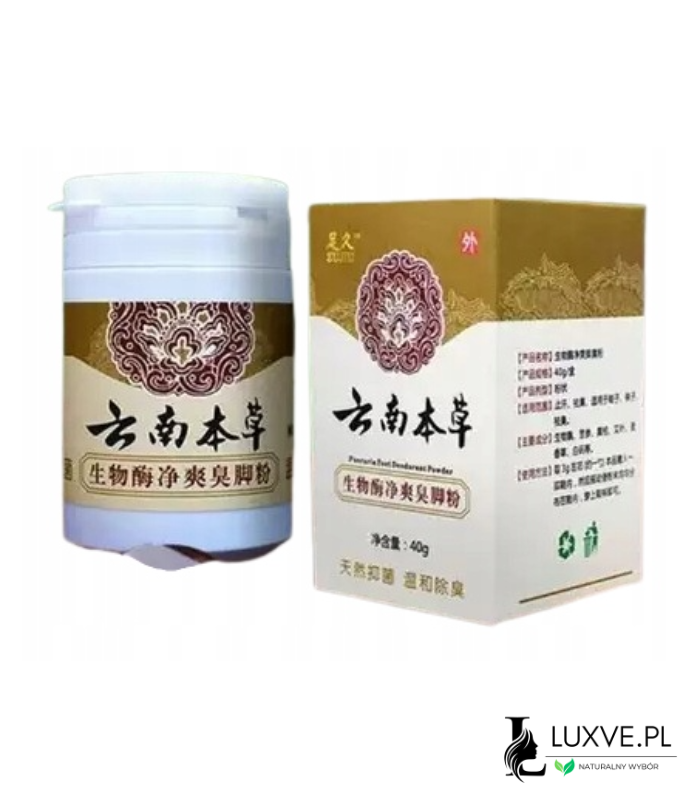 NATURALNY PROSZEK DO STÓP ODŚWIEŻENIE OCHRONA PRZED NIEPRZYJEMNYM ZAPACHEM LUXVE