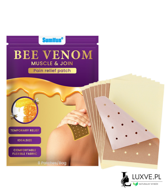 PLASTRY PRZECIWBÓLOWE Z JADEM PSZCZELIM NA BÓL STAWÓW I MIĘŚNI 8 SZTUK LUXVE
