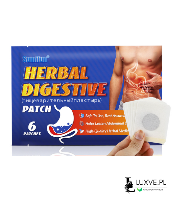 PLASTRY ZIOŁOWE NA TRAWIENIE BÓLE BRZUCHA WZDĘCIA 6 SZTUK TERAPIA LUXVE
