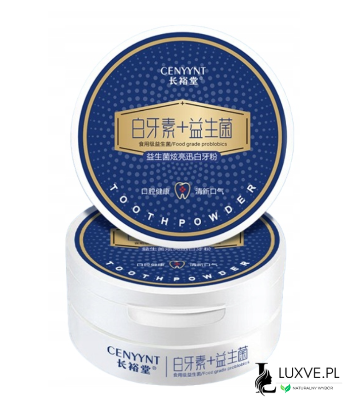 PROBIOTYCZNY PROSZEK DO WYBIELANIA ZĘBÓW – BIAŁE I LŚNIĄCE ZĘBY 50 G LUXVE