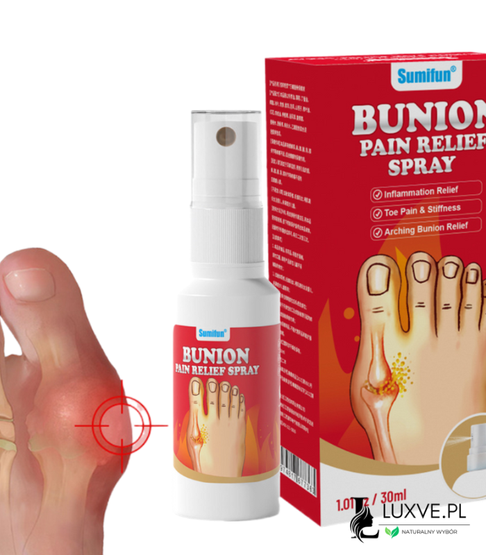 SPRAY NA HALUKSY BÓL STAWÓW MIĘŚNI ULGA PRZECIWBÓLOWY TERAPEUTYCZNY 30 ML LUXVE