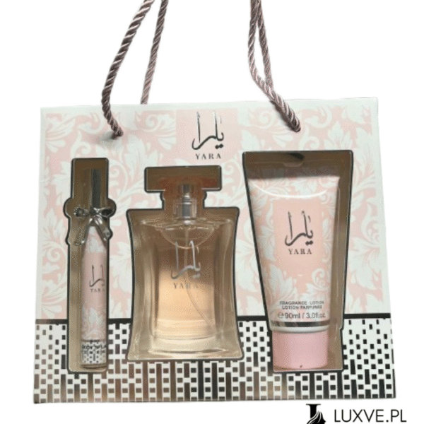 ZESTAW PREZENTOWY YARA BLADY RÓŻ MGIEŁKA, PERFUMETKA, BALSAM PERFUMY ARABSKIE LUXVE