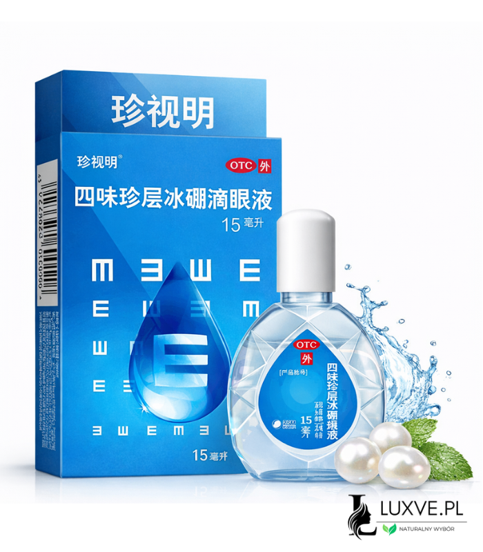 CHIŃSKIE KROPLE DO OCZU PERŁOWE SIWEI ZHENCENG BINGPENG DIYANYE 15ML LUXVE