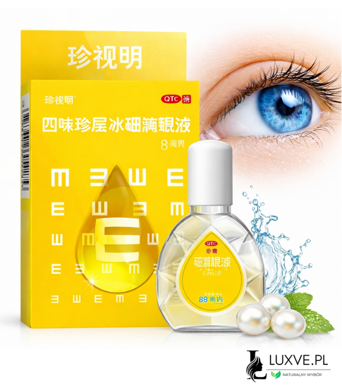 CHIŃSKIE KROPLE DO OCZU PERŁOWE SIWEI ZHENCENG BINGPENG DIYANYE 8ML LUXVE
