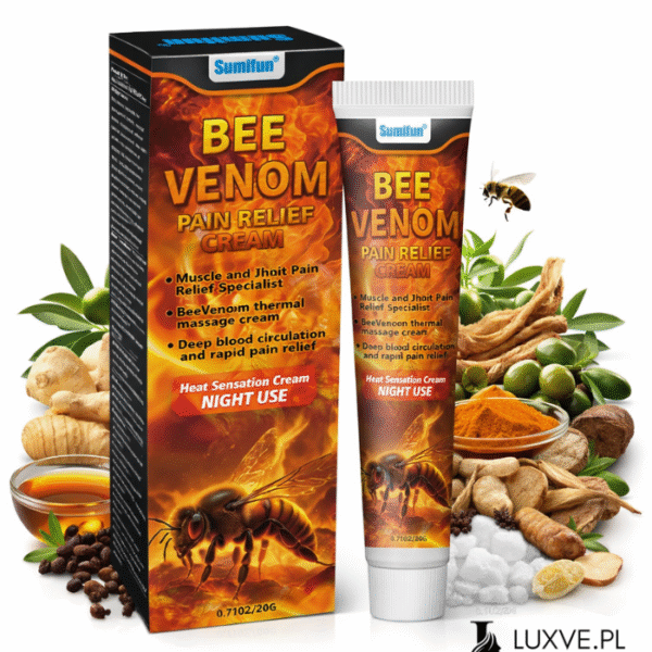 MAŚĆ NA BÓLE MIĘŚNI I STAWÓW BEE VENOM JAD PSZCZELI ROZGRZEWAJĄCA LUXVE