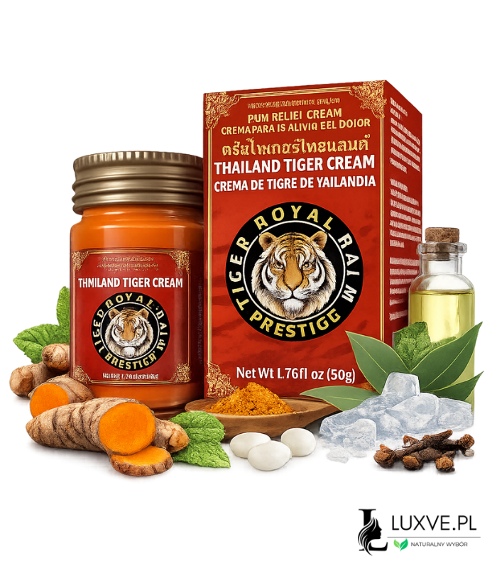 MAŚĆ TYGRYSIA TAJLANDZKA PRZECIWBÓLOWA ROZGRZEWAJĄCA NA STAWY 50G LUXVE