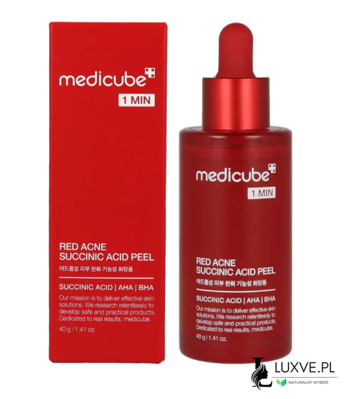 MEDICUBE RED SUCCINIC ACID PEELING KWASOWY NA TRĄDZIK OCZYSZCZAJĄCY PORY LUXVE