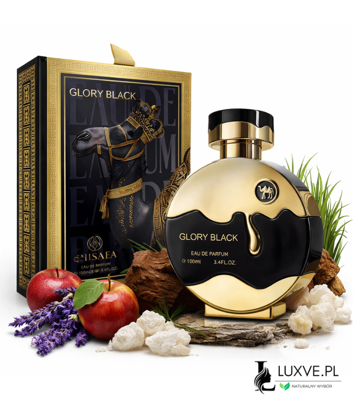 PERFUMY ARABSKIE KHSAFA GLORY BLACK ORIENTALNE 100ML LUKSUS PIŻMO WETYWERIA LUXVE