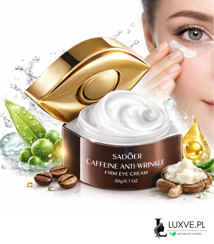 SADOER KREM POD OCZY Z KAFEINĄ PRZECIWZMARSZCZKOWY 20G NA CIENIE POD OCZAMI LUXVE