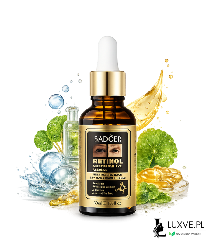 SERUM POD OCZY Z RETINOLEM NA ZMARSZCZKI CIENIE WORKI NAWILŻAJĄCE 30ML LUXVE