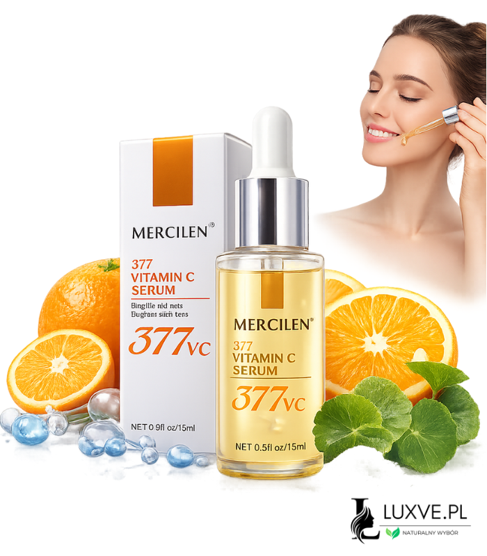 SERUM ROZŚWIETLAJĄCE NA SZARĄ CERĘ WITAMINA C NAWILŻAJĄCE NA PRZEBARWIENIA LUXVE1