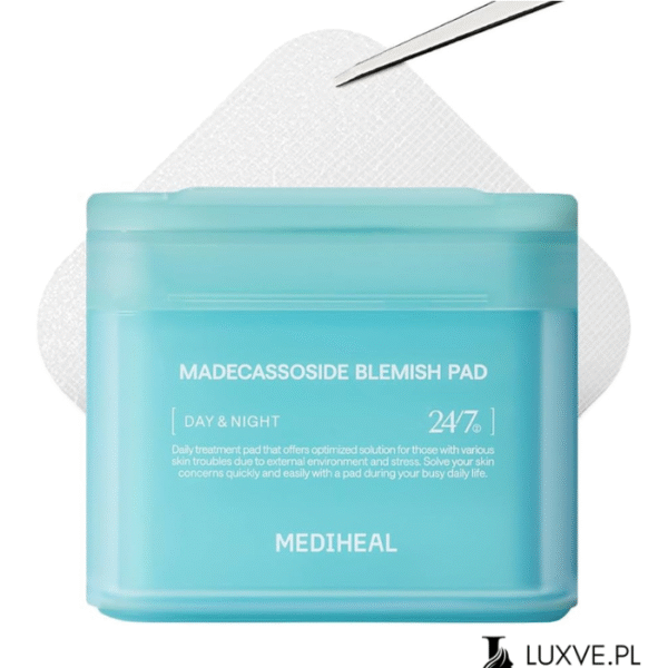 MEDIHEAL MADECASSOSIDE BLEMISH PAD PŁATKI TONIZUJĄCE NA PRZEBARWIENIA WYGŁADZAJĄCE LUXVE