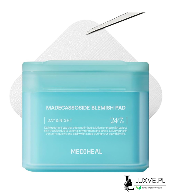 MEDIHEAL MADECASSOSIDE BLEMISH PAD PŁATKI TONIZUJĄCE NA PRZEBARWIENIA WYGŁADZAJĄCE LUXVE