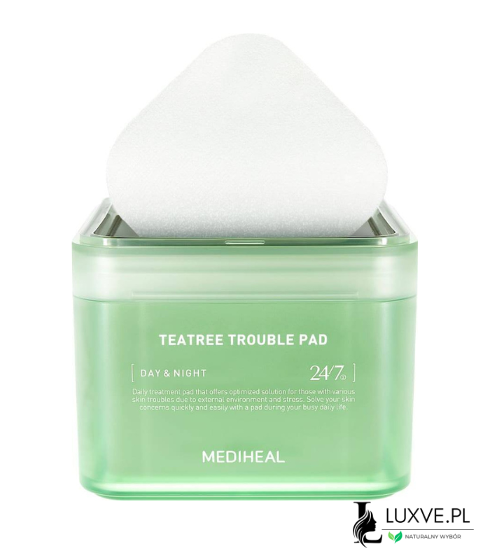 MEDIHEAL TEATREE TROUBLE PAD PŁATKI TONIZUJĄCE NA TRĄDZIK Z DRZEWEM HERBACIANYM LUXVE