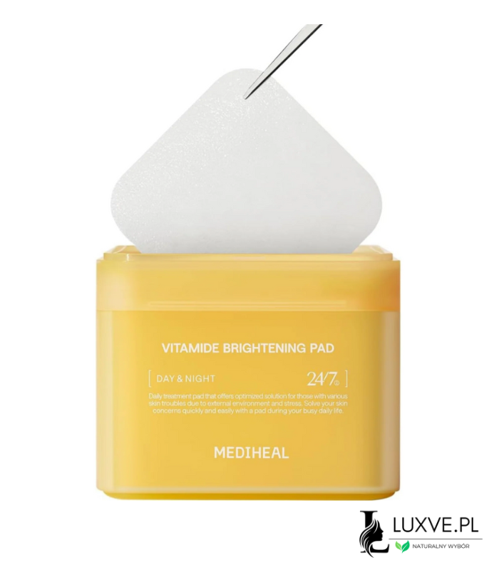 MEDIHEAL VITAMIDE BRIGHTENING PAD PŁATKI ROZŚWIETLAJĄCE NA PRZEBARWIENIA LUXVE