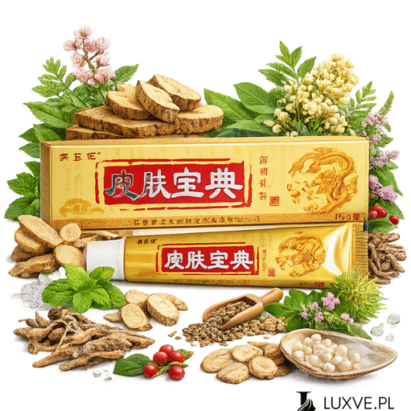 CHIŃSKA MAŚĆ NA ŁUSZCZYCE YIGANERJNG EGZEME AZS PODRAŻNIENIA SKÓRY ZIOŁOWA 15G KREM LUXVE