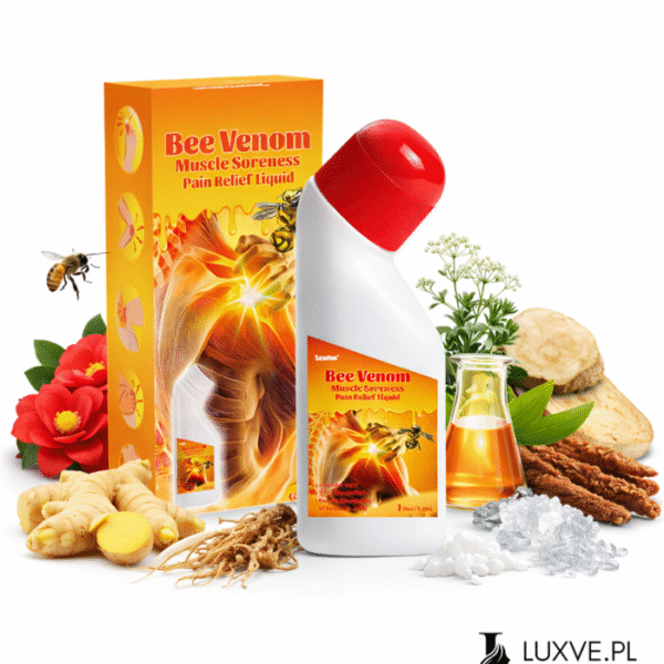 SUMIFUN PŁYN NA BÓL MIĘŚNI STAWÓW Z JADEM PSZCZELIM ROZGRZEWAJĄCY 50ML LUXVE